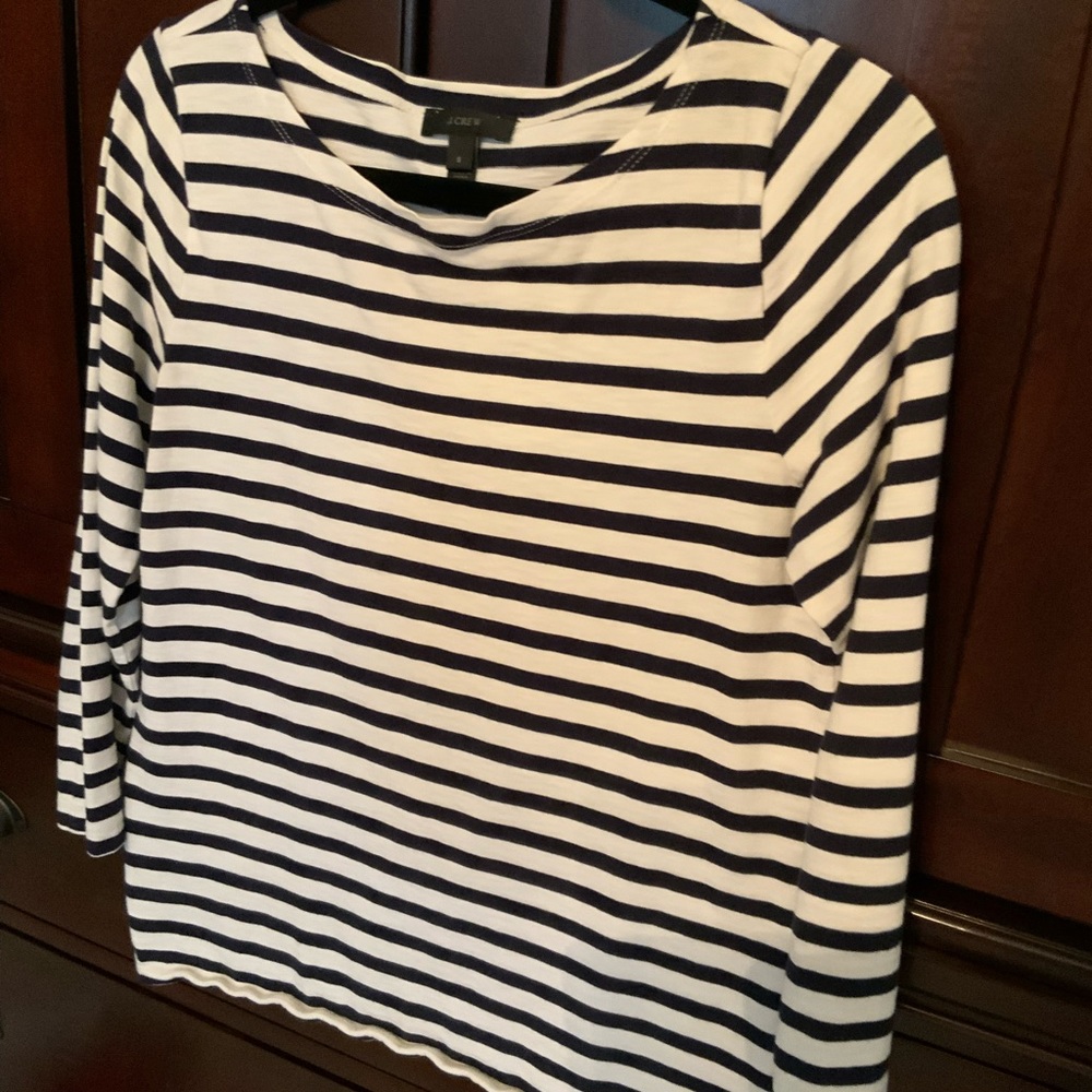 J. Crew navy/white striped shirt